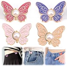 Women's 6Pcs Butterfly Waist Tighteners, 2026 New Jean Buttons Pins, Adjustable Waist Buckle Pants Clips