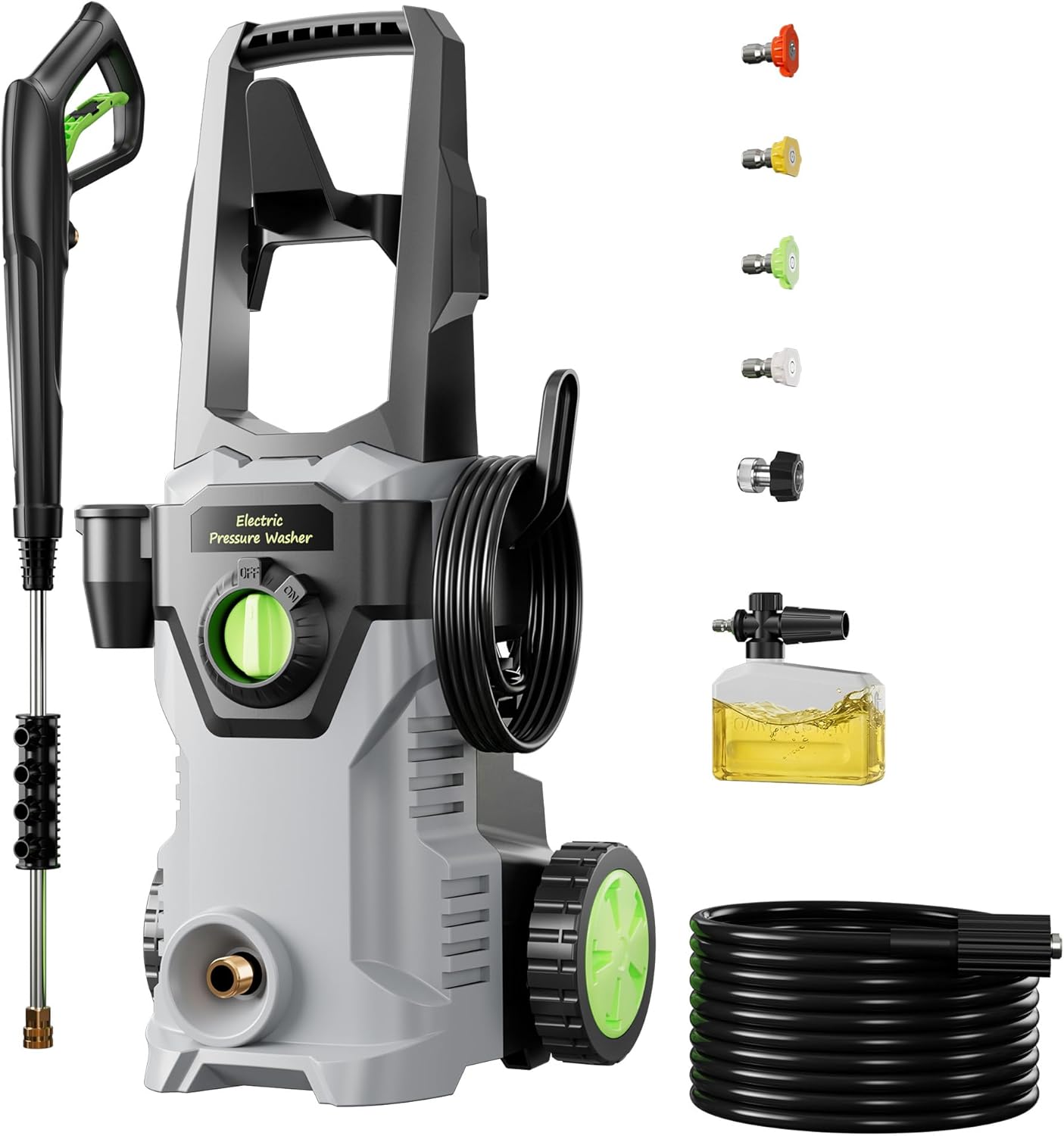 Pressure Washer Etoolab Power Washer with 4 Nozzle Tips,4500PSI Max 2.6 GPM, High Pressure Washer with Foam Cannon - Ideal for Driveway, Deck, Patio, Fence, and Car Cleaning