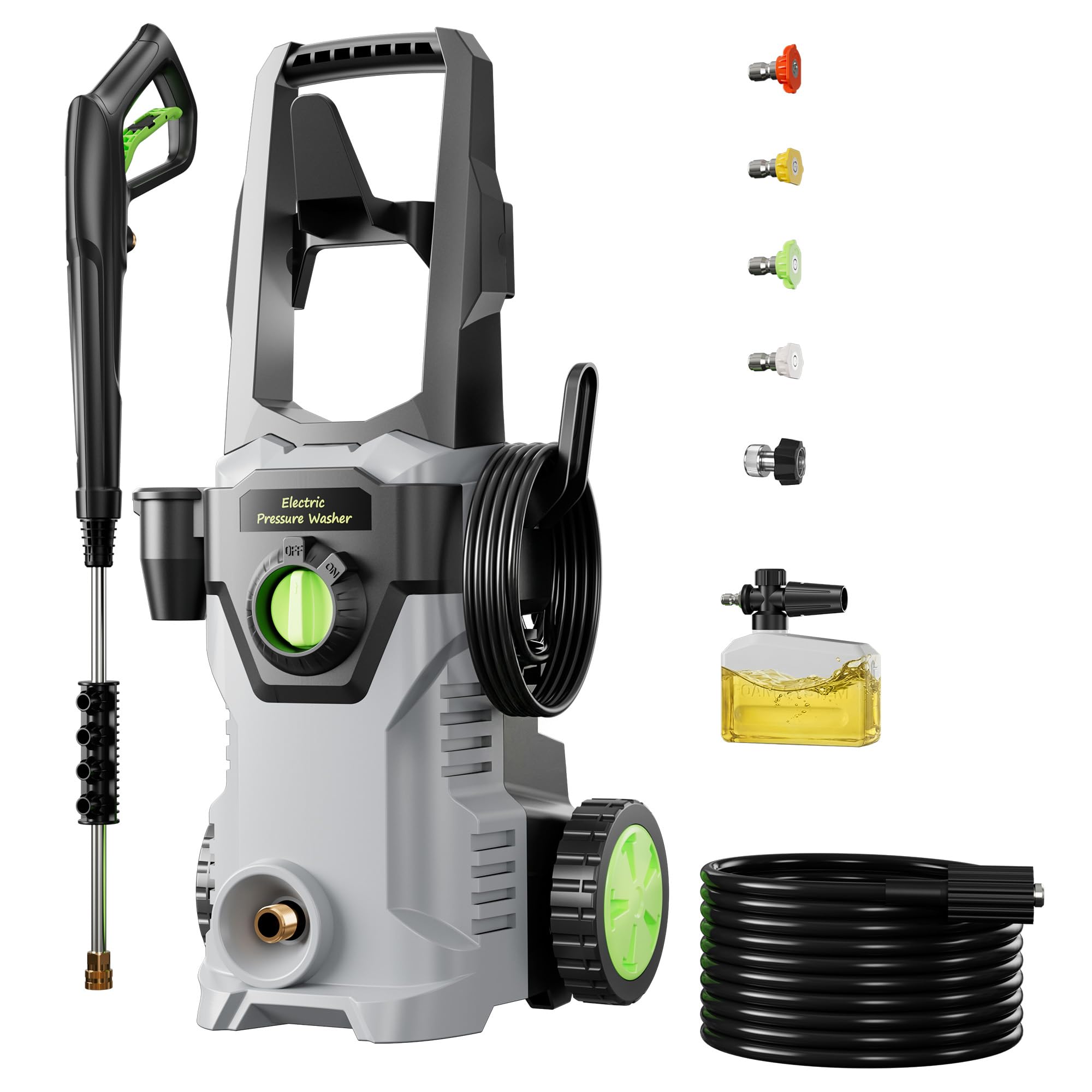 Pressure Washer Etoolab Power Washer with 4 Nozzle Tips,4500PSI Max 2.6 GPM, High Pressure Washer with Foam Cannon - Ideal for Driveway, Deck, Patio, Fence, and Car Cleaning