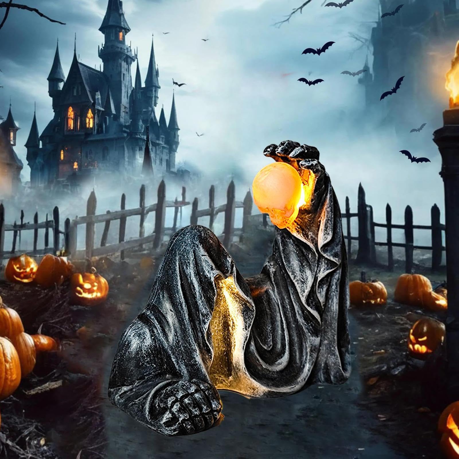 Figurki Halloween Dekoracje Z Czarnymi Pelerynami Na Halloween
