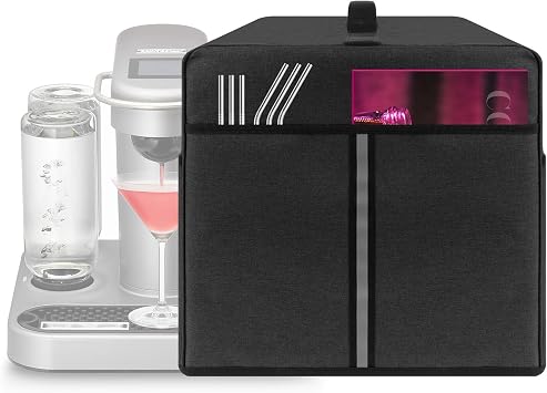 Cocktail Machine Protective Cover Compatible with Bartesian Cocktail Machine - Pockets to Store Bartesian Accessories - Bartesian Cocktail Capsules - Dark Grey