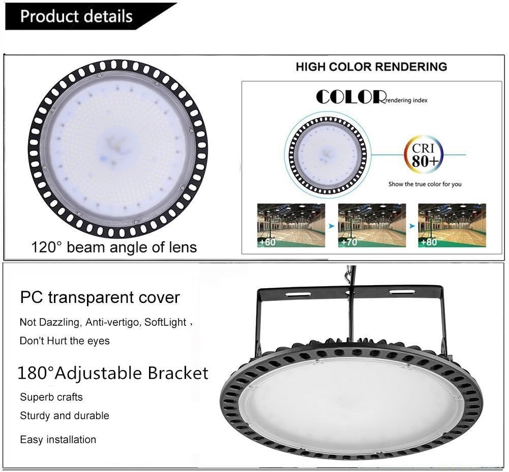 Gеt Dіѕсоunt 70% Prісе Viugreum UFO LED High Bay Light, 200W Replace 1000W HID/HPS UFO High Bay Lighting, 20000LM 6500K Daylight White IP65 Waterproof Super Bright Warehouse Lighting for Garage Factory Workshop Gym Stadium