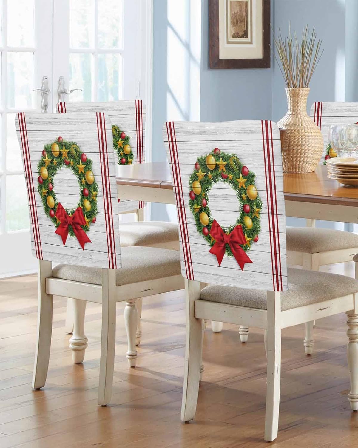MUSEDAY Merry Christmas Dining Chair Covers Set of 6, Soft