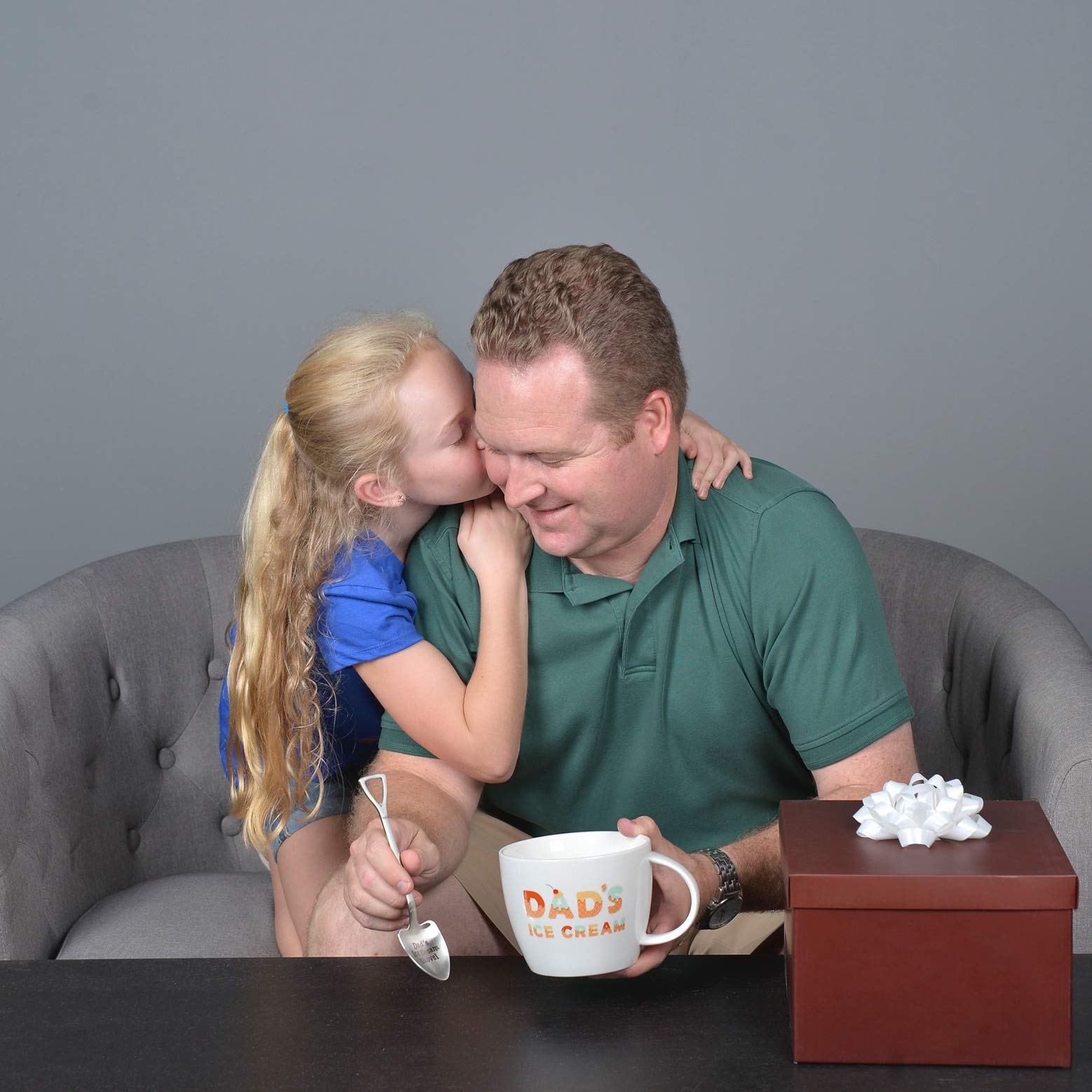 Dad Regalo de cumpleaños – Regalos para el día del Padre – papá Jokes – Dad 's Helado Crema Grabado Cuchara con Sello Pala y Cuenco Divertido para el Padre