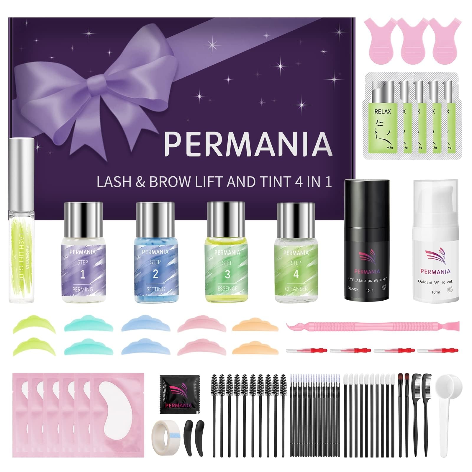 PERMANIA Kit Laminazione Ciglia con Tinta Nera 10 ml