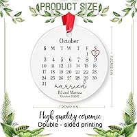 Vista 3 de Adorno personalizado para casados, adornos de Navidad, adorno de compromiso, adorno de boda, regalos de boda, regalos de boda, regalos