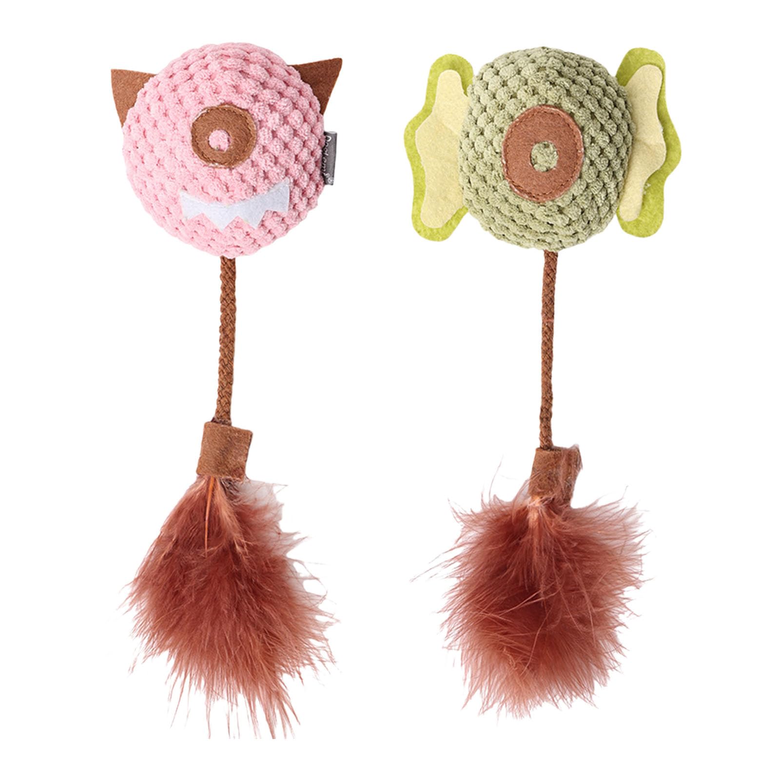 oringnat Halloween Catnips for Cats Chewing Toy Funny Teething Molar Chew Toy Exercise Teaser Feathered Toy for