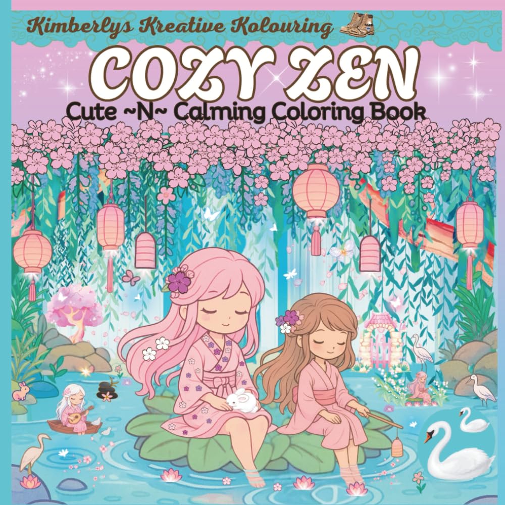 Cozy Zen Cute and Calming Coloring Book: “Relaxing Kawaii Vibes for Mindful Moments”