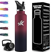 Mulbijeo Borraccia Termica 1 Litro, Senza BPA, Borraccia Termica, Sottovuoto a Doppia Parete, Bottiglia Termica, 18, 8 Acciaio Inox, Borracce Termiche, con Cannuccia, Termos per Palestra, Sport, Bici