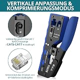 YGiTK Pinza Crimpatrice RJ45 di Rete Ethernet,Kit Multifunzione Strumento Crimpatura Spelafili per Cavi di Rete CAT5/CAT6/CAT6A/CAT7-con Taglierina per Cavi 50 Connettori RJ45 Cat6, 50 Guaine - 3