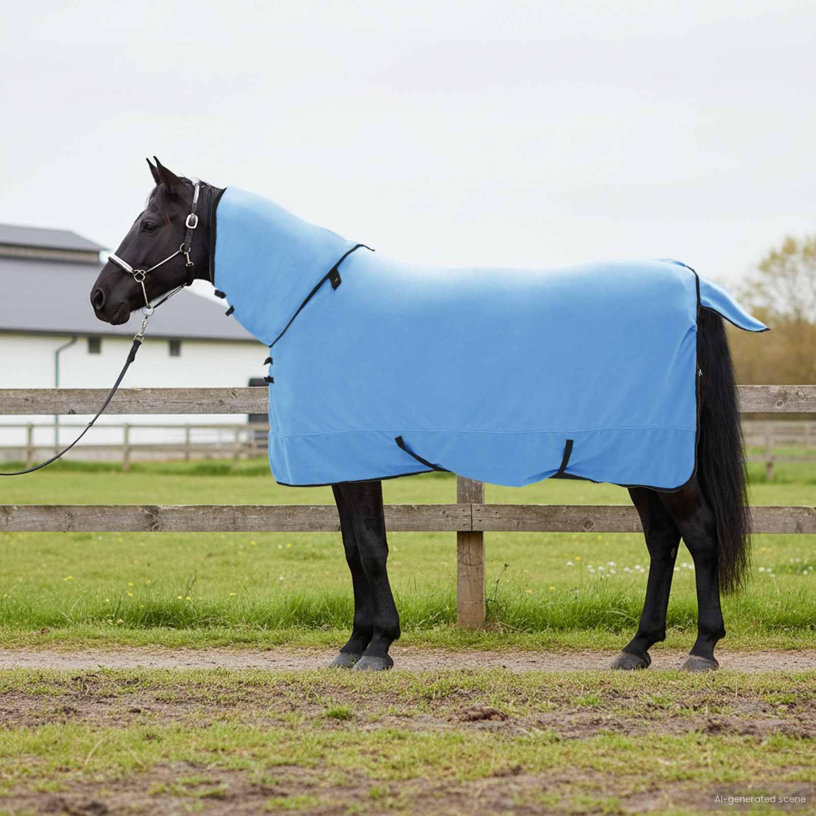 Manta para caballos de 145 cm, poliéster, lavable a máquina, cálida, cómoda, transpirable y ligera, para entrenamiento, establo y transporte