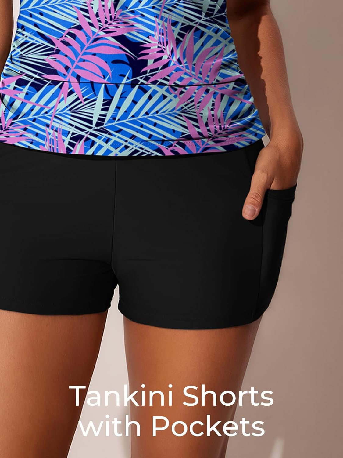 Summer Mae Womens Modest Tankini Swimsuits with Shorts 2025 Tummy Control Bathing Suits with Side Pockets Swimwear - Image 5