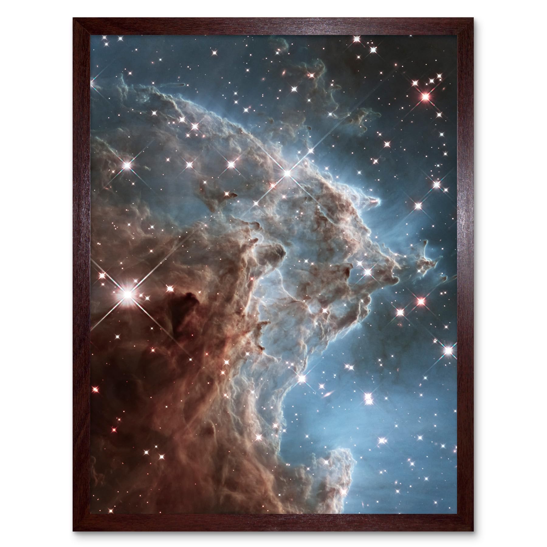 Artery8 Hubble Space Telescope Image NGC 2174 Infrared Light Portrait Starbirth Region Monkey Head Nebula Cosmic Bright Stars Dark Dust Clouds Glowing Gas Art Print Framed Poster Wall Decor 12x16 inch