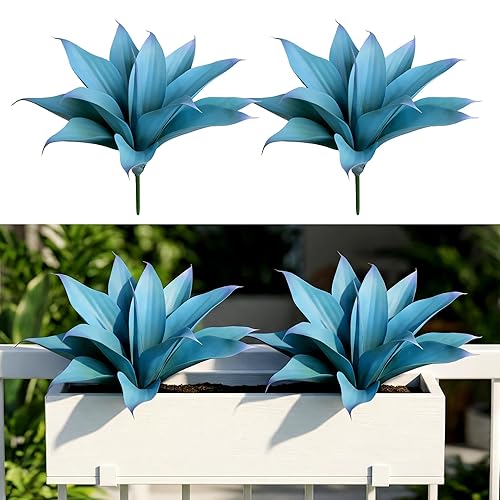 Artificial Agave Faux Agave 12.2In Fake Greenery Outdoor Artificial Plant