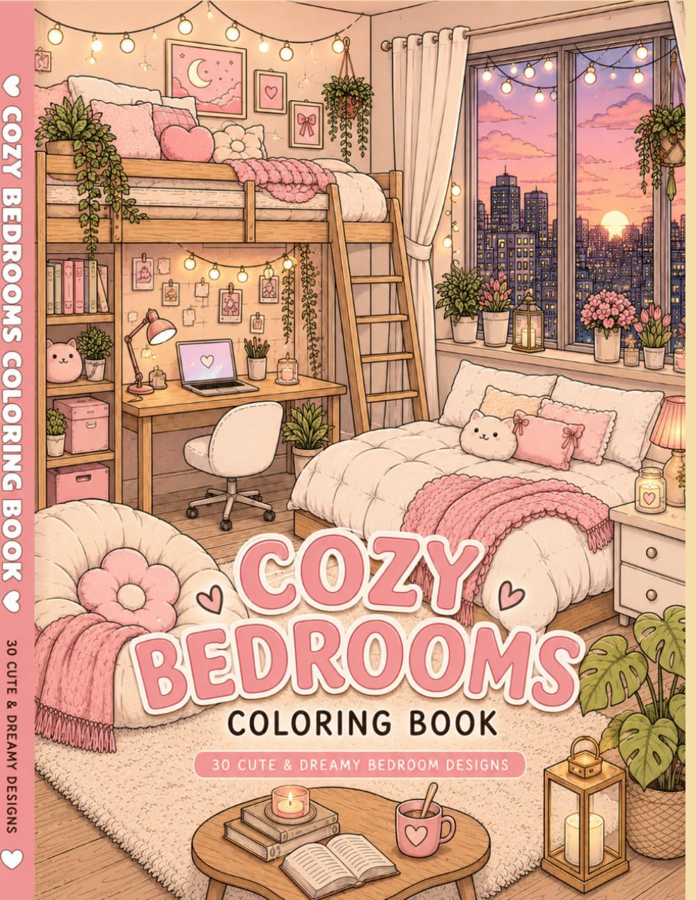 Cozy Bedrooms Coloring Book: 30 Cute & Dreamy Spaces to Color and Relax