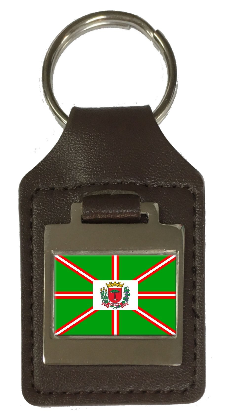 Porte-clés en cuir gravé Curitiba Brésil une idée cadeau originale