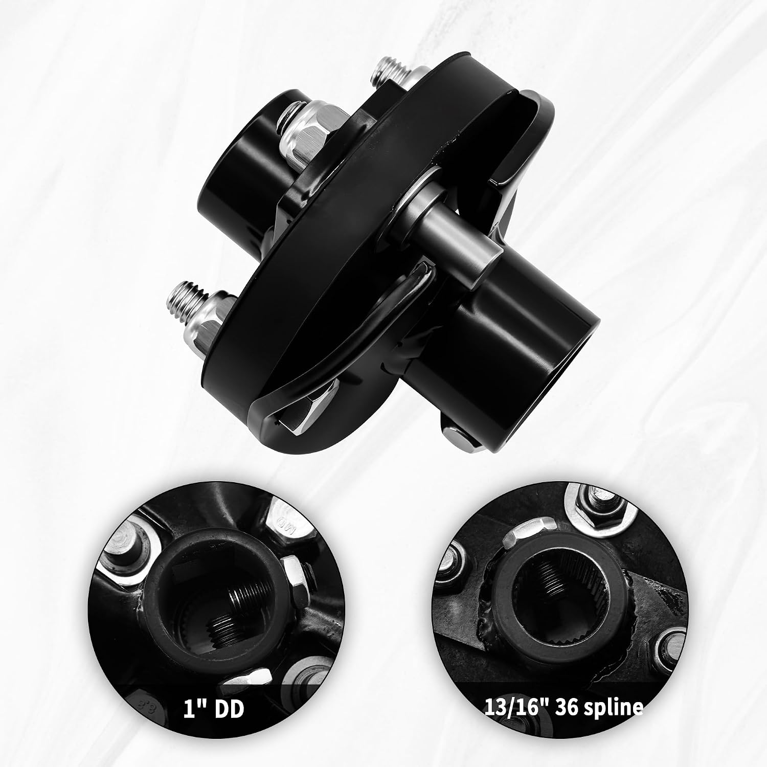 Universal Steering Rag Joint 13/16"-36 spline X 1"-DD Steering Rag Joint Coupler Compatible with Mustang Power GM Manual & Power