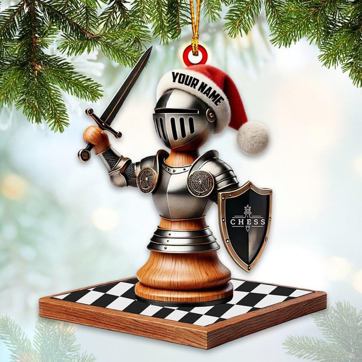 Custom Chess Christmas Ornament 2025 – Personalized Acrylic 2D Flat Chess Player Ornament, Custom Board Game Lover Gift, Strategy Game Decoration, Chesses Enthusiast Holiday Keepsake