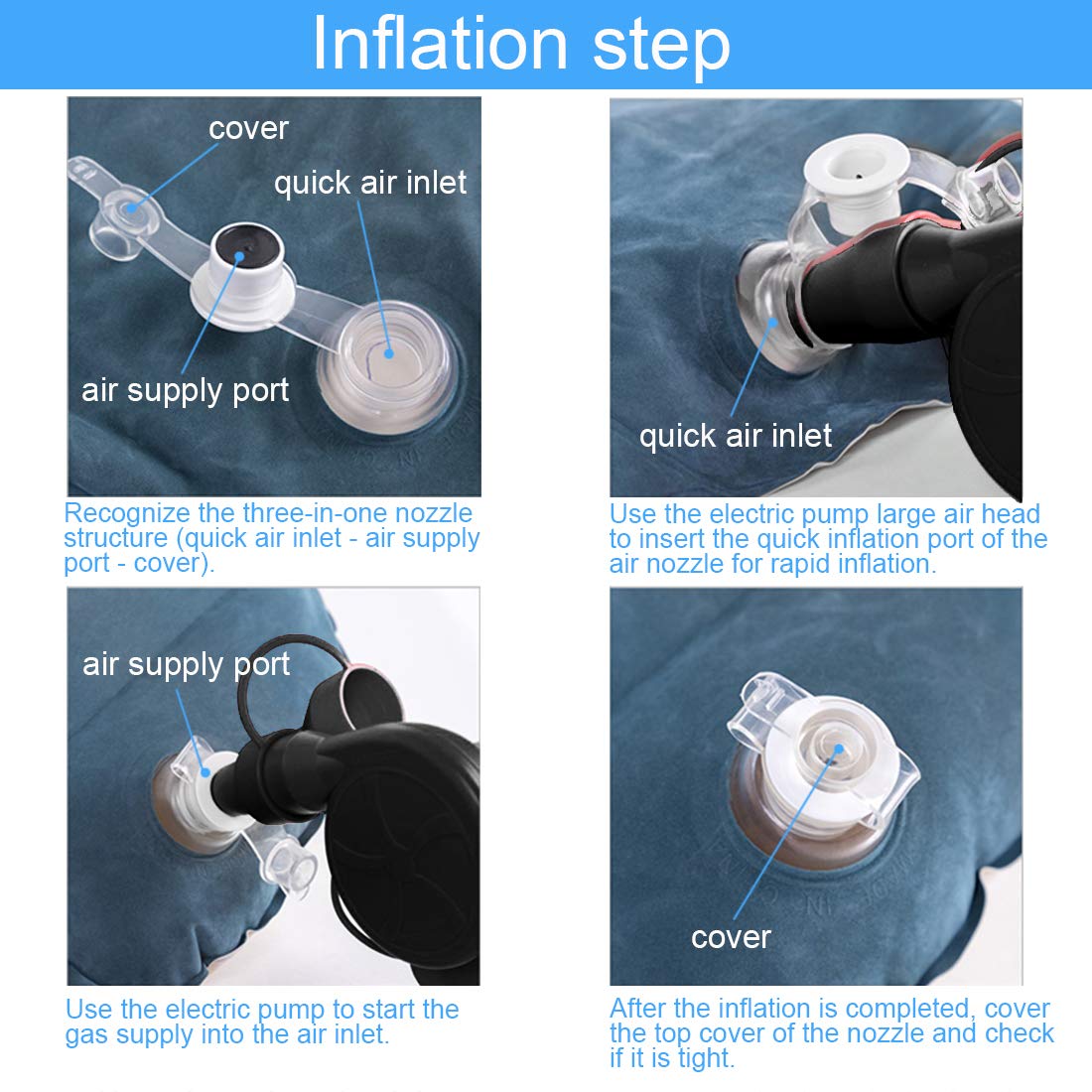 WEY&FLY SUV Air Mattress Thickened and Double-Sided Flocking Travel Mattress Camping Air Bed Dedicated Mobile Cushion Extended Outdoor for SUV Back Seat 4 Air Bags