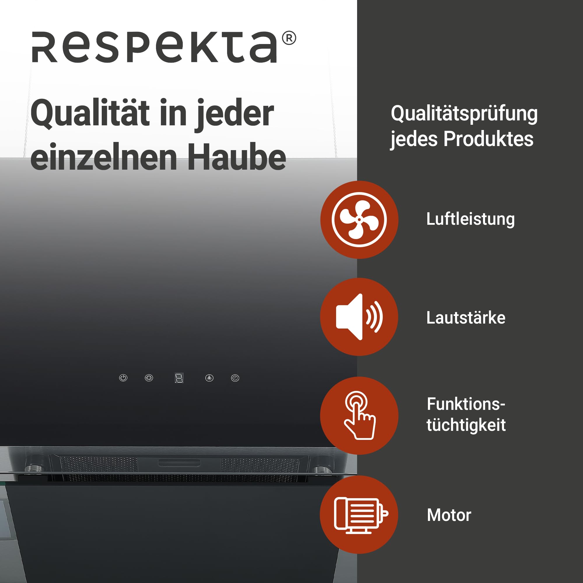 Respekta Centa Design-Inselhaube 50 cm Fernbedienung Schwarz Energieeffizienzklasse A+ 67 dB Luftstrom 531,8 m³/h
