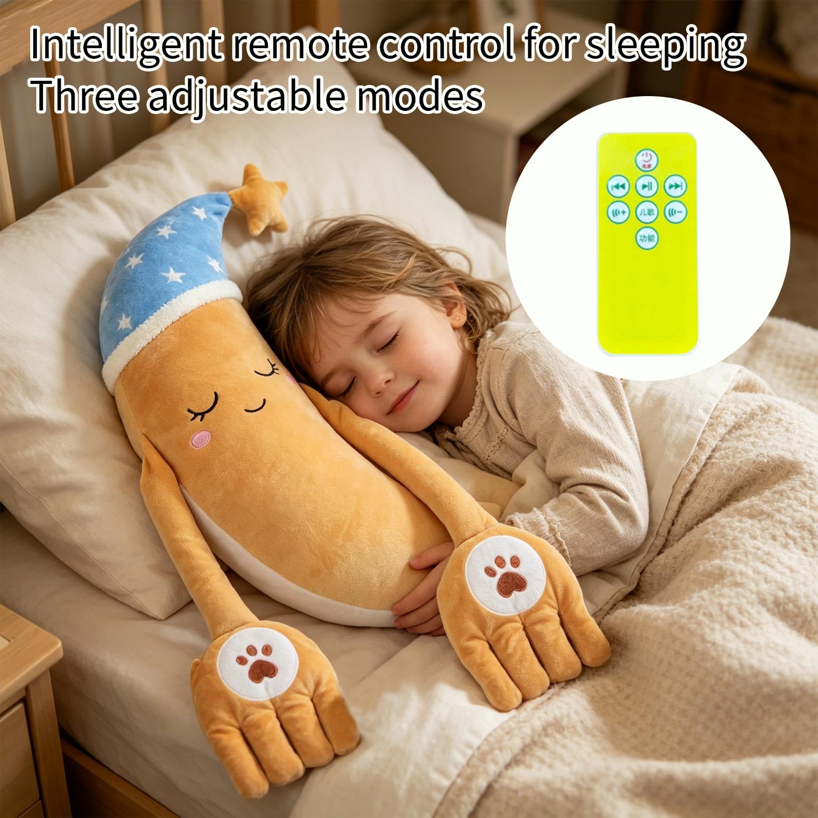 Einschlafhilfe Plueschtier Mit Klopfenden Haenden Mond Kuscheltier