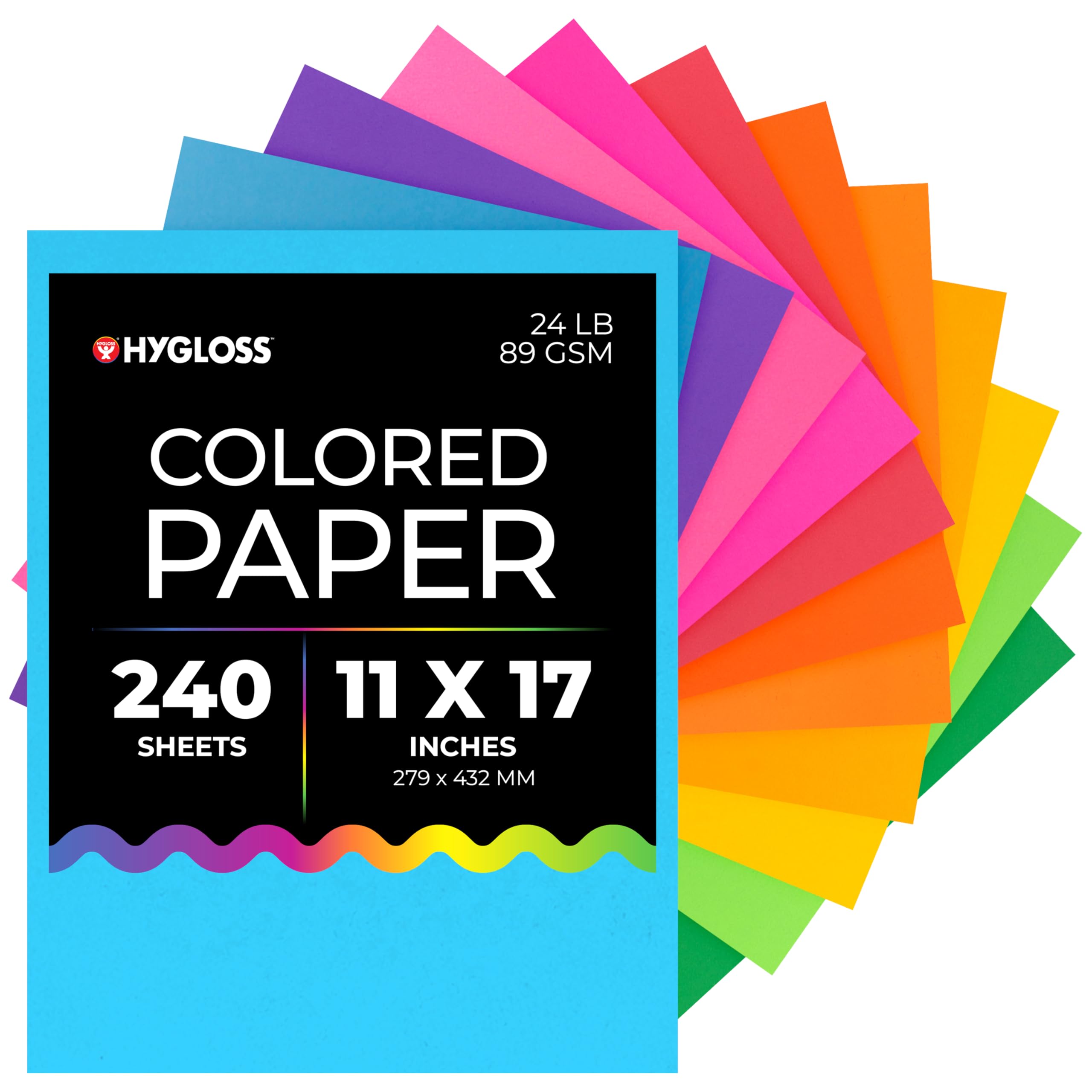 Amazon.com: Hygloss Assorted Bright Colored Paper - 24 lb, 89 GSM