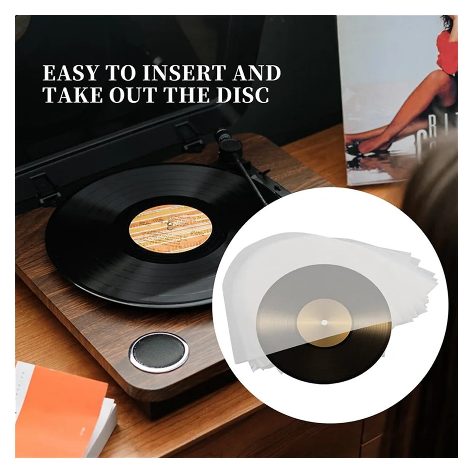 50 Pezzi 12 Pollici Vinile Disco Protettivo Borsa Audio Giradischi Accessori Maniche Interne Antipolvere Antistatico Maniche di Registrazione Manicotti Interni per Dischi in Vinile
