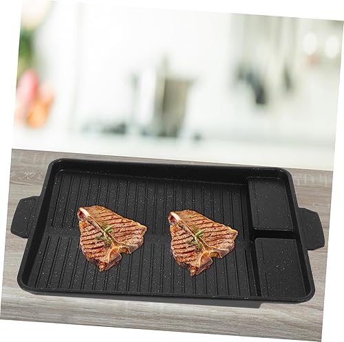 Miniatura 6 de Angoily Bandeja para hornear de piedra médica para barbacoa, placa de parrilla antiadherente, sartenes antiadherentes, revestimiento antiadherente,