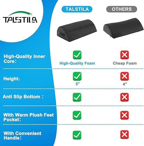 Miniatura 6 de TALSTILA Reposapiés para debajo del escritorio en el trabajo, reposapiés con bolsillos cálidos y de felpa, taburete ergonómico de espuma, reposapiés