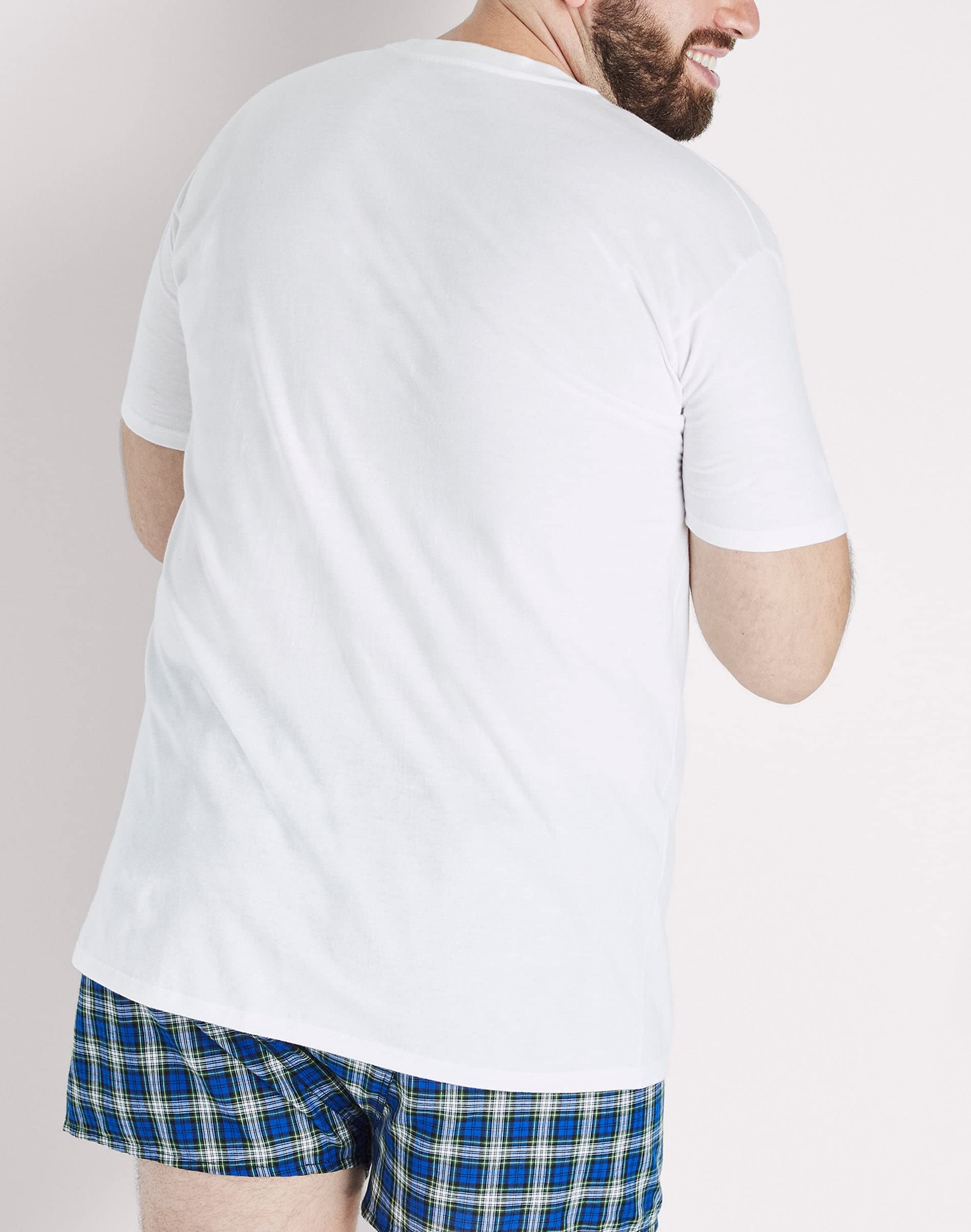 Hanes Ultimate Big V-Neck T-shirt bianca da uomo, confezione da 4