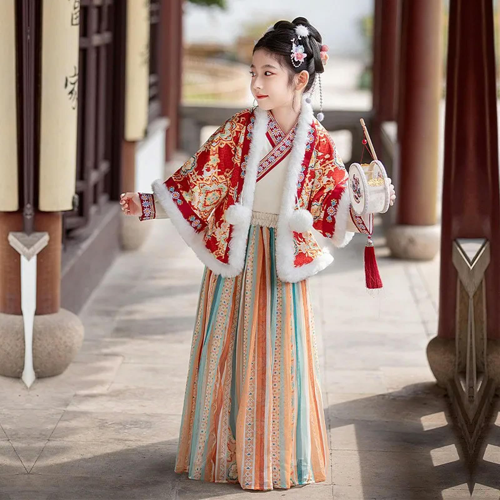 Hanfu - Gonna tradizionale cinese da principessa, invernale, calda, spessa, dinastia Tang, per eseguire abiti