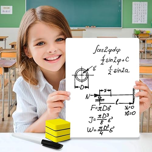 Miniatura 3 de Pizarras pequeñas de borrado en seco, pizarras blancas de aula para niños de 9 x 12 pulgadas, mini pizarras blancas personales para suministros de