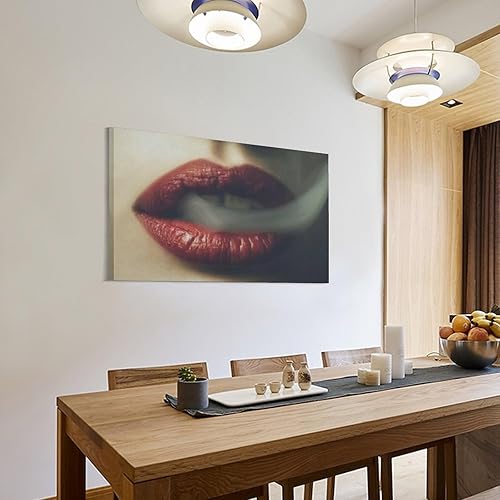 Miniatura 3 de Pósteres modernos de arte de pared, póster de arte de moda con labios rojos, mujer, fumar, póster de arte de cueva de hombre, pósteres e impresiones