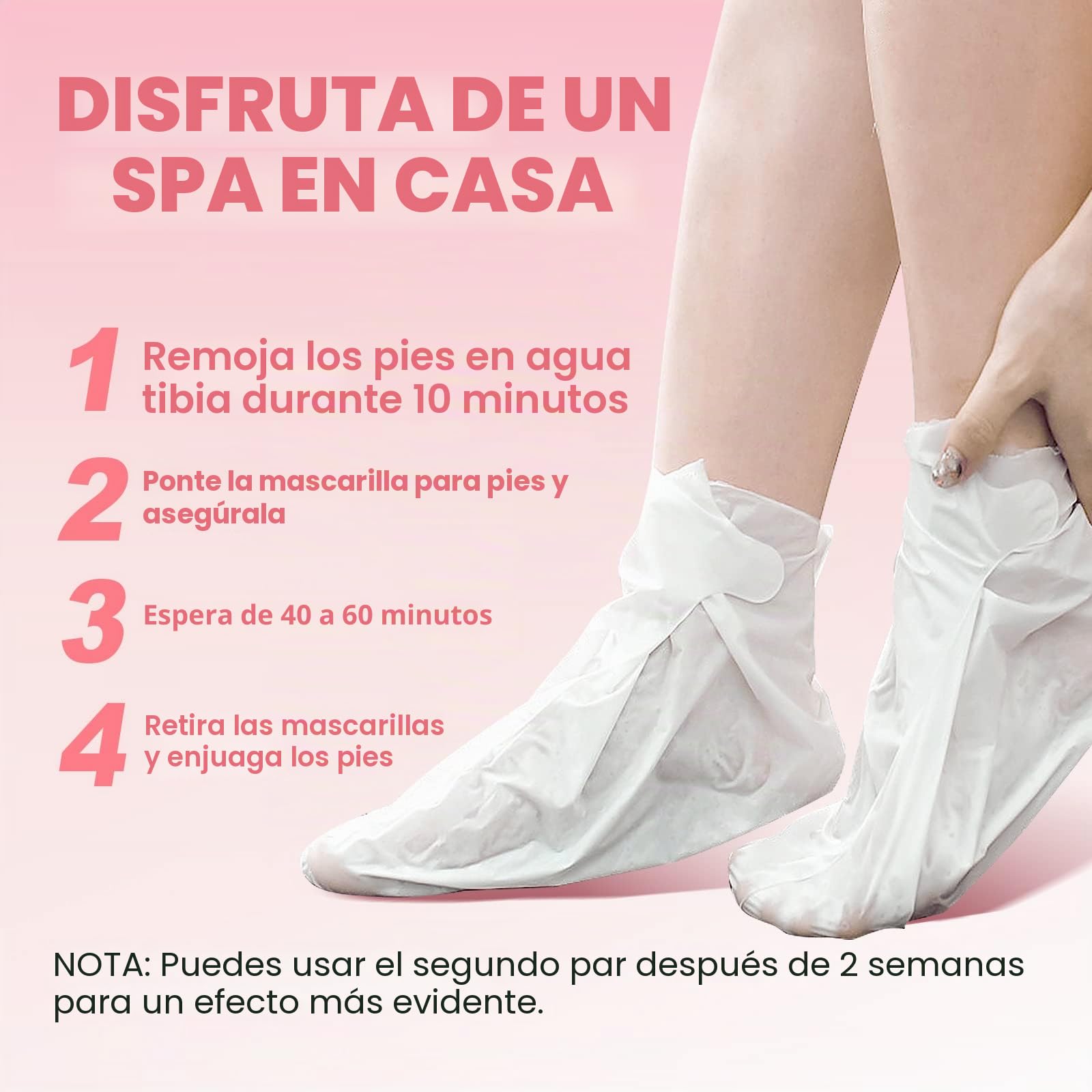 Máscara para pelar los pies, paquete de 3 máscaras para pies de ácido láctico, calcetines exfoliantes para el pie para eliminar los callos, reparar el talón agrietado y muerto (Rosa)