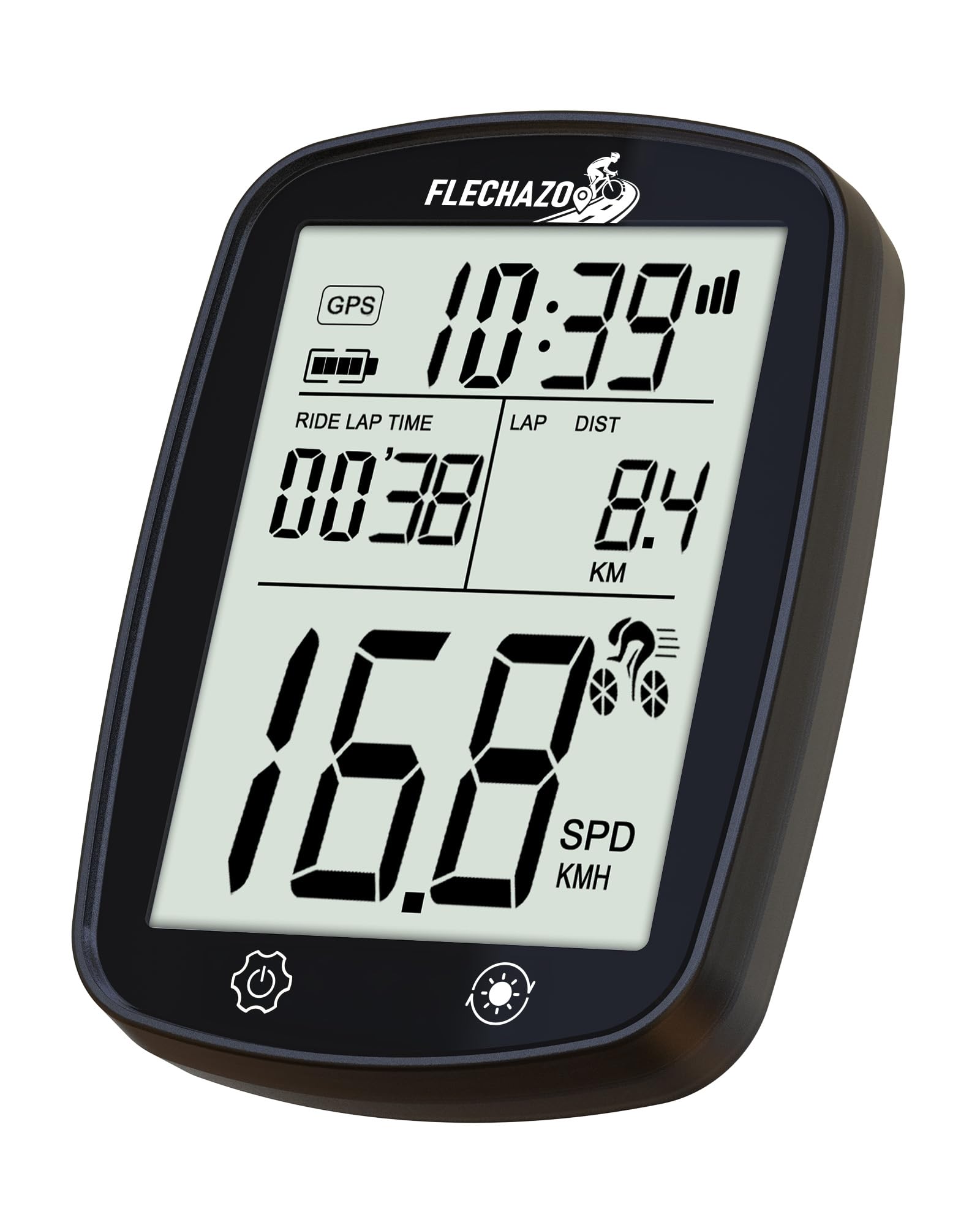 Wireless GPS Bike Computer, 2.8" Large Screen Cycling Speedometer, 20H