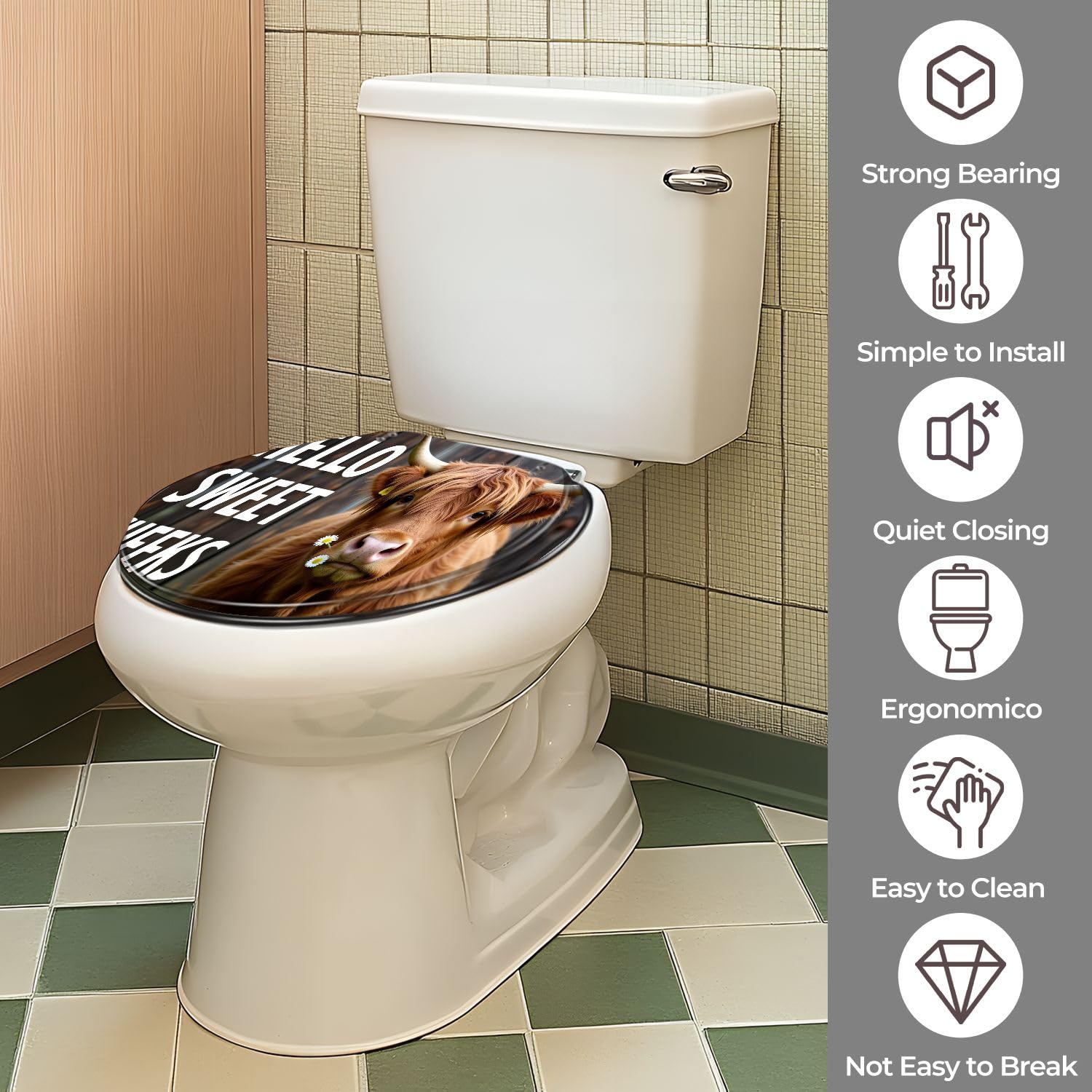 Sedile WC rotondo in resina per bagno