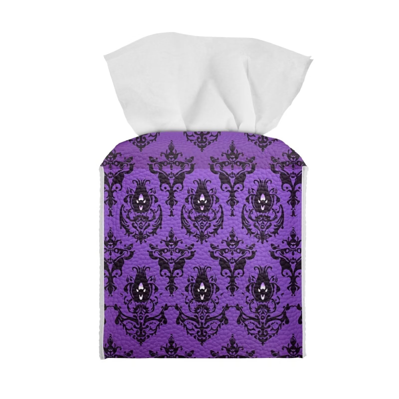 Zanxiantu Halloween Home Decor Tissue Box Cover Square Tissue Holder for Bathroom Leather Tissue Box Holder Desk Accessories Napkin Organizer