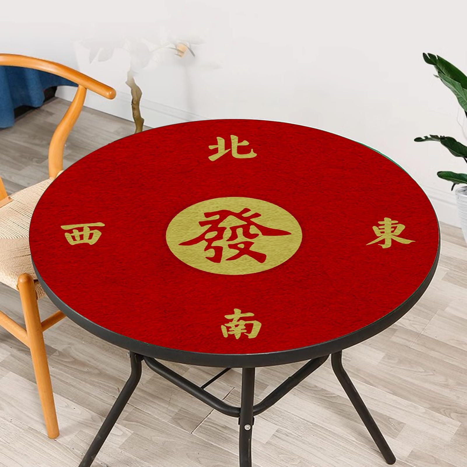 Okrągły czerwony z krawędzią, Mahjong torbą do przenoszenia, gier karcianych pokera, planszowych, kafelkowych(Red 3,70 * 70cm(27.55 * 27. 55in))