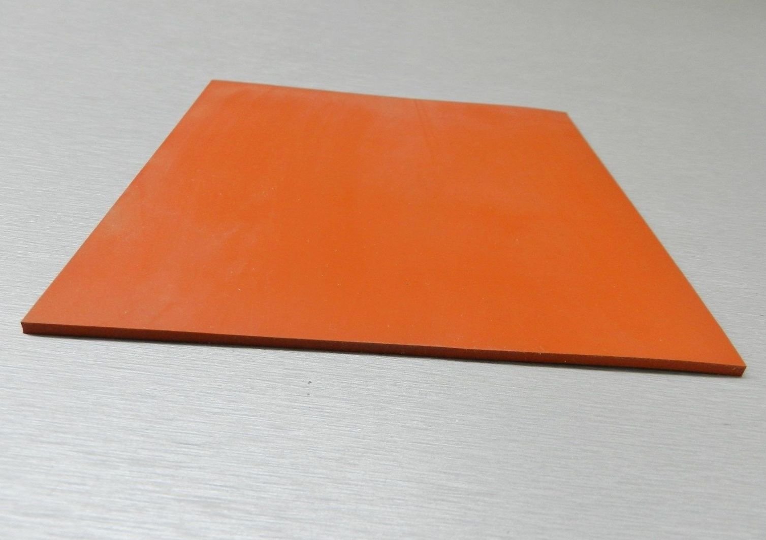 Silicon Rubber Sheet High Temp Solid Red/Orange Commercial Grade 10" x 10" x 1/4" Made in USA