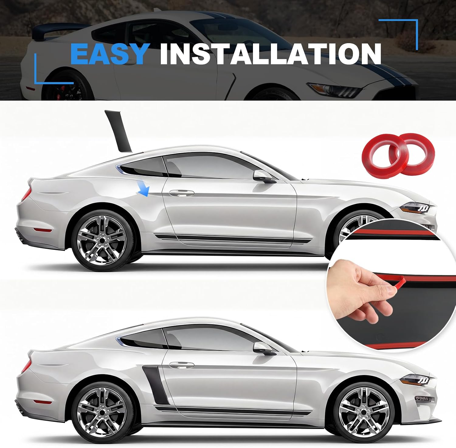 Rear Quarter Panel Side Scoop for Ford Mustang 2015-2023 (2PCS)