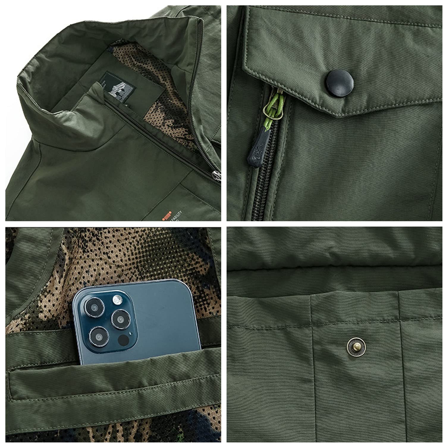 Chaleco De Hombre Chaleco Multibolsillos para Exteriores Sin Mangas Chaleco De Pesca Casual Transpirable Chaqueta De Senderismo De Viaje