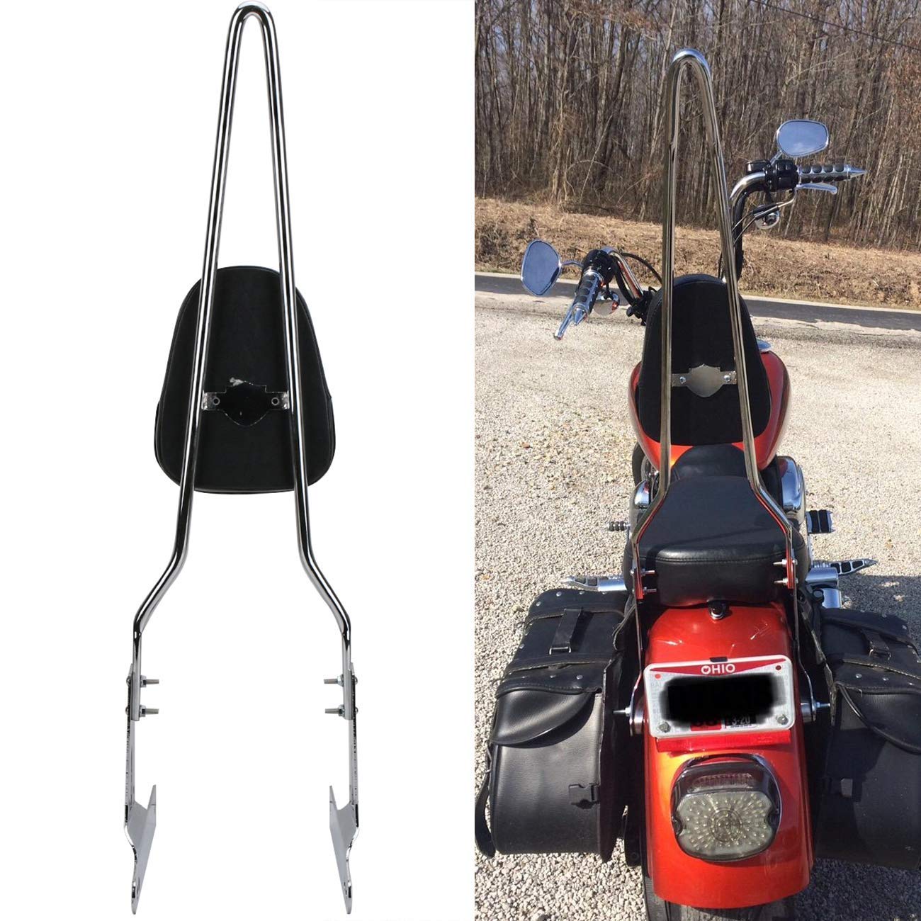 Amazon | KOLEMO シーシーバー バックレスト バイク リア シーシーバー