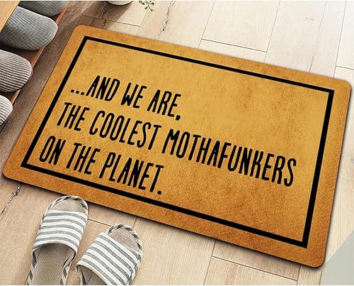 Miniatura 4 de Divertidas alfombras personalizadas de bienvenida con texto en inglés "We are the Coolest Mothafunkers on the Planet (23.6 x 15.7 pulgadas), parte