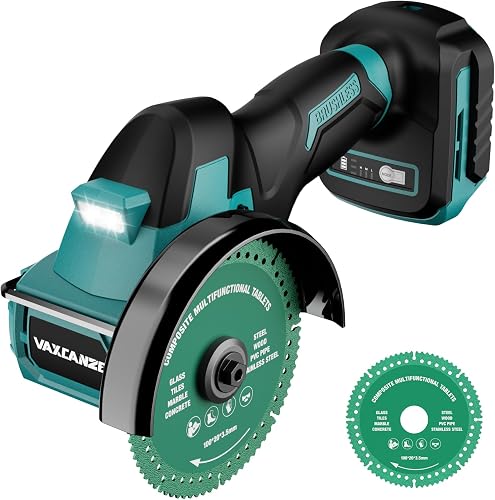 Cordless Cut Off Tool Compatible with Makita Battery, 18,000 RPM Brushless Motor, 4" Blades (2pcs) with Dust Cover, 1.2mm Max Blade Thickness for Wood/Metal/Plastic【BATTERIES NOT INCLUDED】