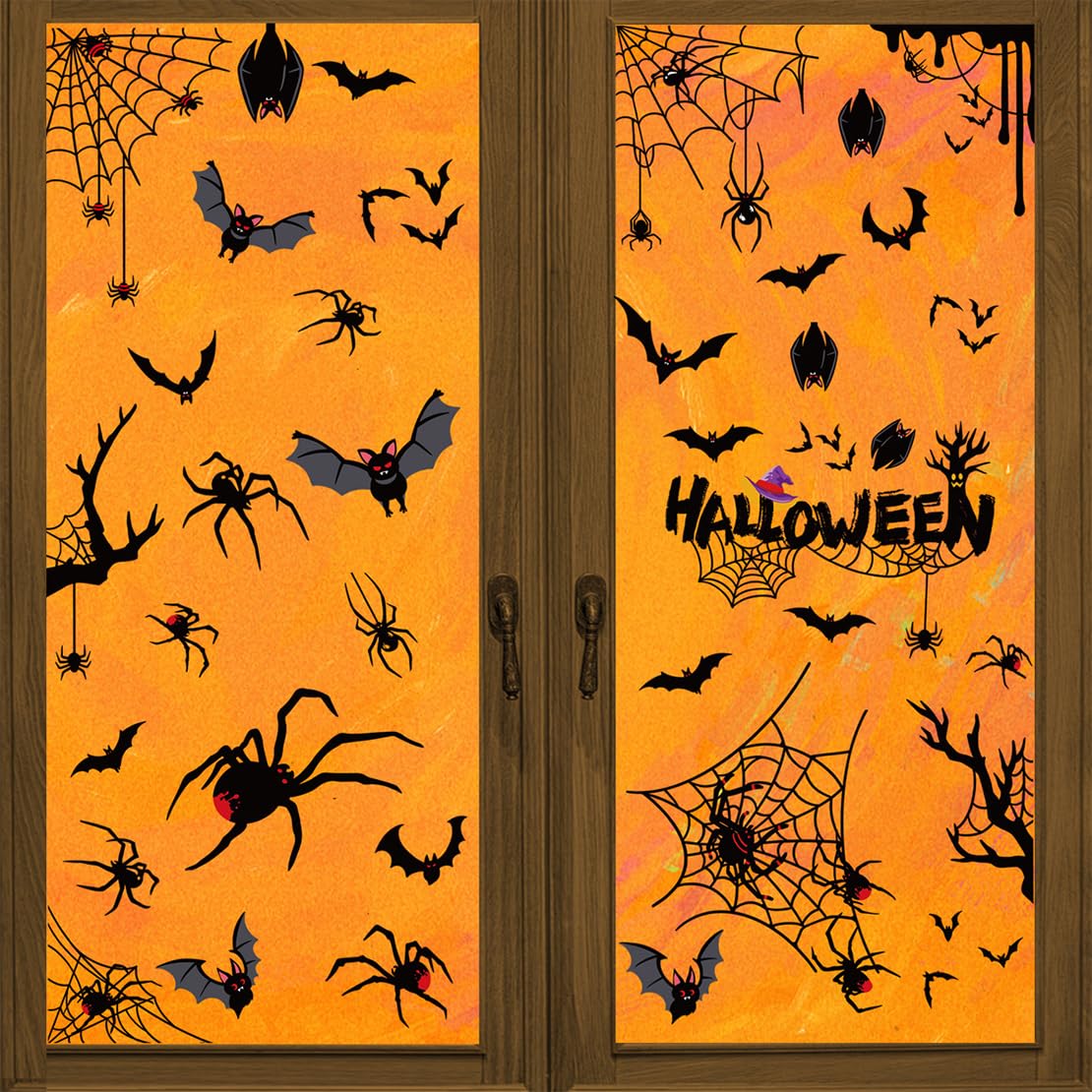 DeryArcle 4 Sheet Halloween Window Stickers Decoration, Scary Decorative Silhouette Window Clings - Image 2