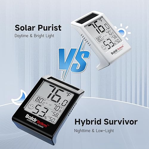 Miniatura 2 de BaldrTherm Termómetro de habitación para interiores, medidor de humedad para interiores, con sensor de temperatura digital de 3.2 pulgadas, con