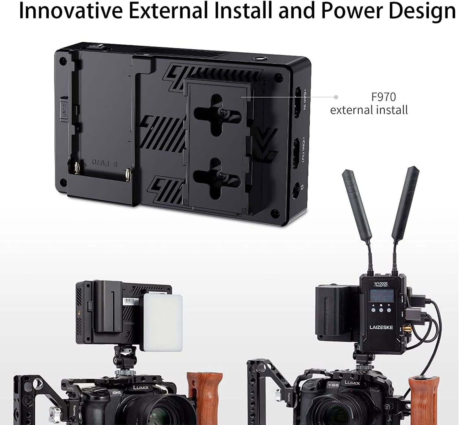 FEELWORLD LUT5 5.5 Inch Ultra High Bright 3000nit DSLR Camera Field Monitor Auto Dimming Touchscreen HDR 3D LUT with Waveform 4K HDMI Input Output 1920X1080 IPS Panel