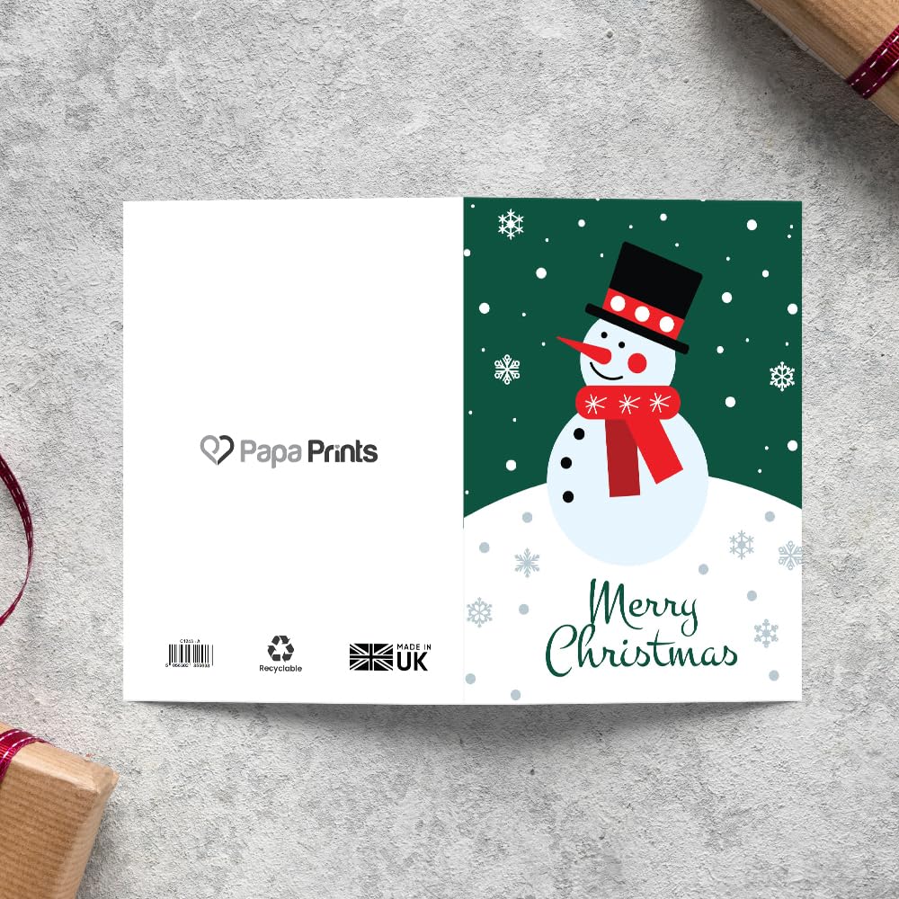 Papa Prints Merry Christmas Cards Pack of 24 (149 x 105 mm) Xmas Cards Pack of Christmas Cards 2025 Greeting Cards Multipack Christmas Card Pack with Envelopes - Image 3