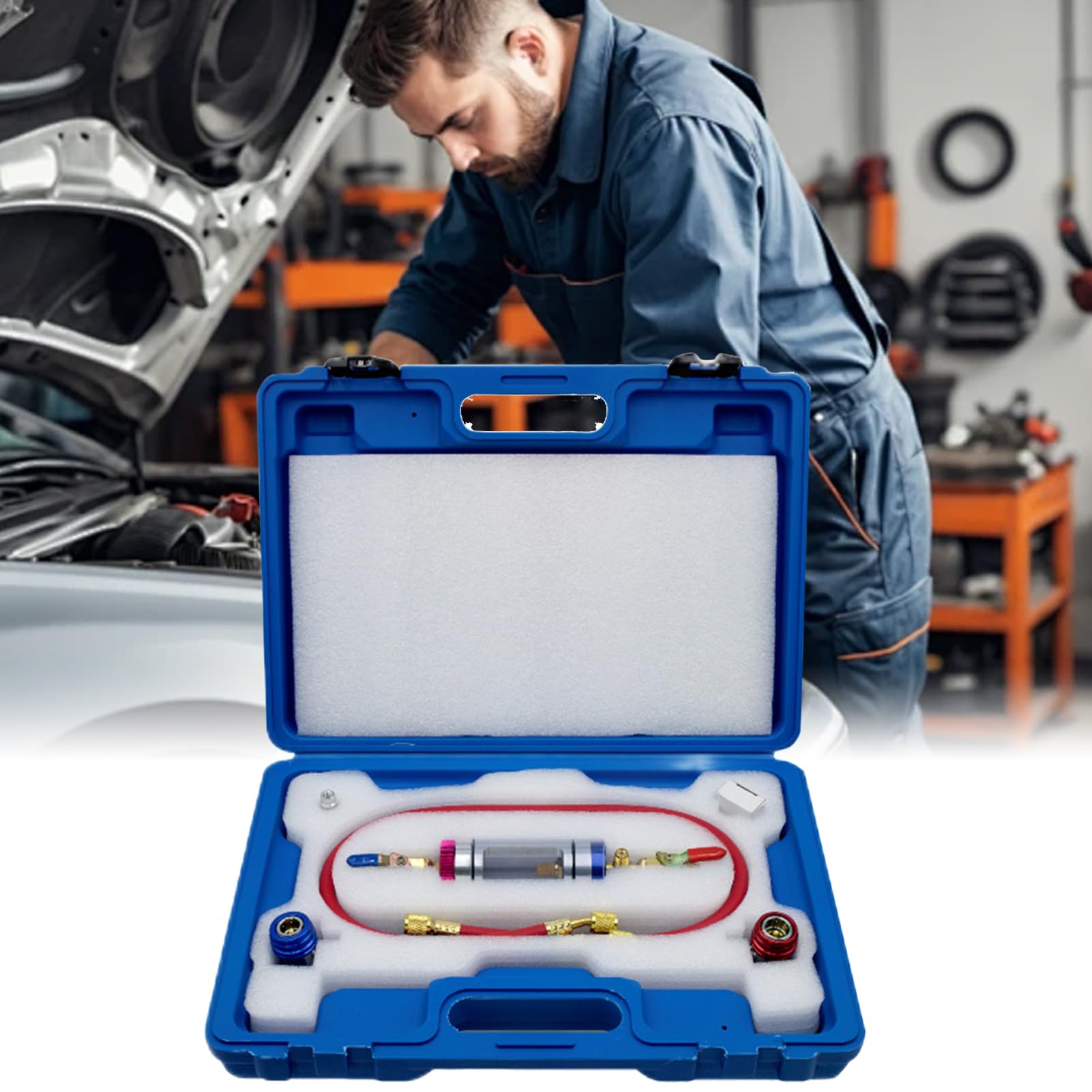 Kit De Prueba De Aceite De AC - Sistema De Control De Aceite Y Fluido Refrigerador Aire Acondicionado | Herramienta De Diagnóstico Con Mantenimiento En Tiempo Real