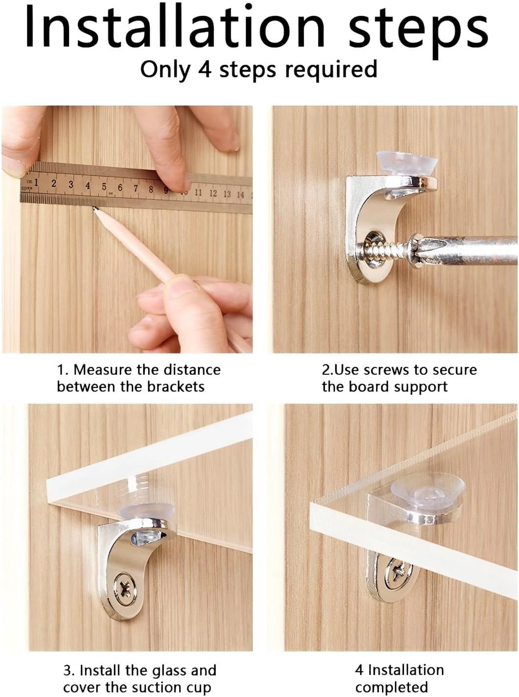 Shelf Support Pins 100Pcs Adjustable Glass Clip Shelf for Glass Wood Metal